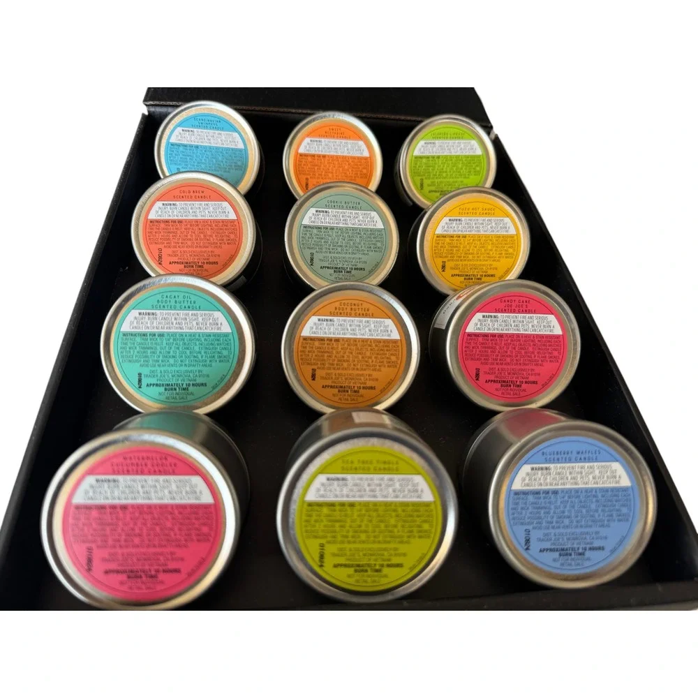 Trader Joe's - 12 Days of Scented (2.5 Oz) Candles - New In Box Gift Fun Scents